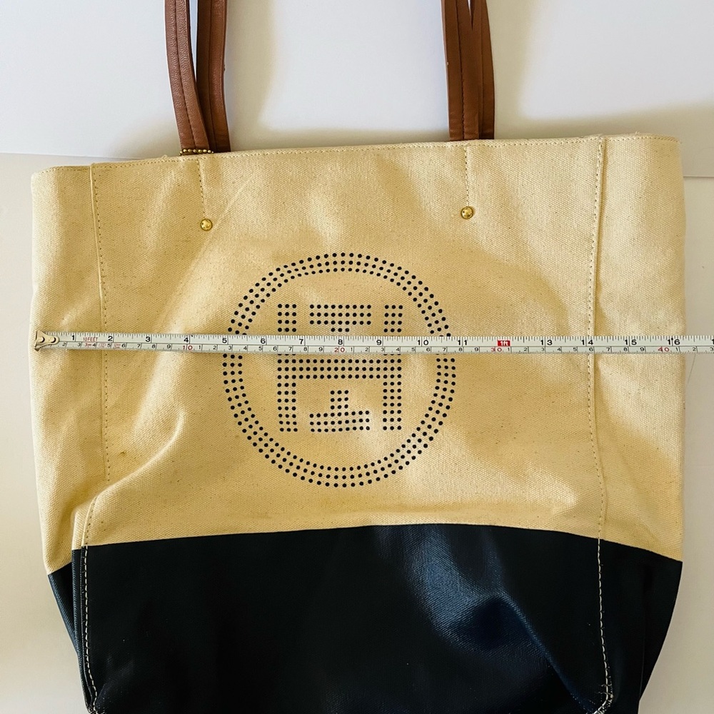Tommy Hilfiger Canvas & Vinyl Tote Bag Travel Bag Tommy Hilfiger Bag gold charm - Picture 15 of 16